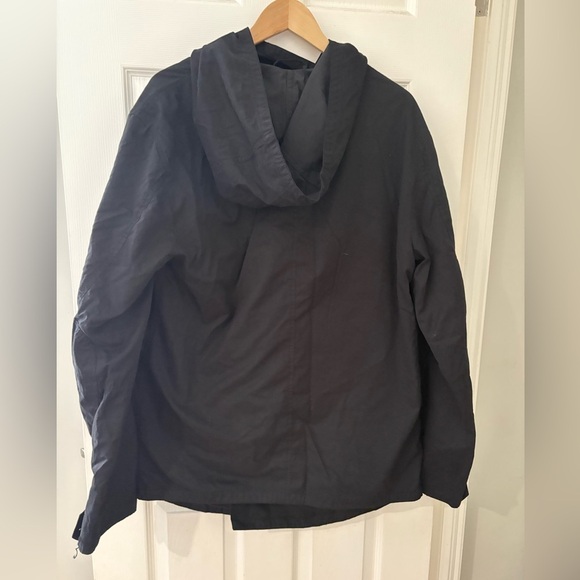 ASOS men’s black cross over jacket size large hooded with buttons - Picture 2 of 9